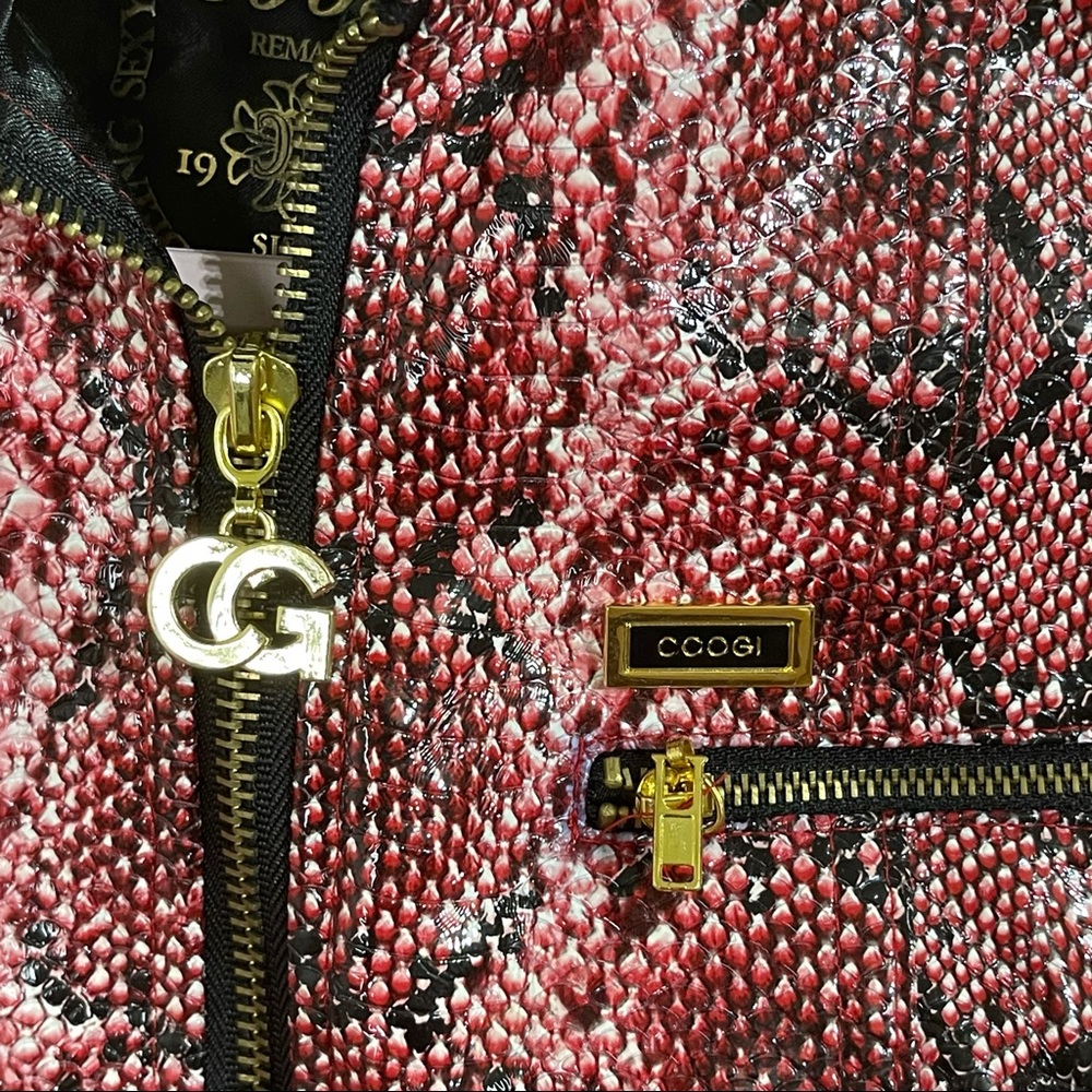 COOGI Faux Snake Skin Jacket Sweater Sleeve NWT size Small - Picture 7 of 16